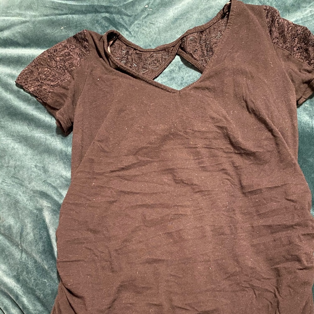 Black lace maternity top